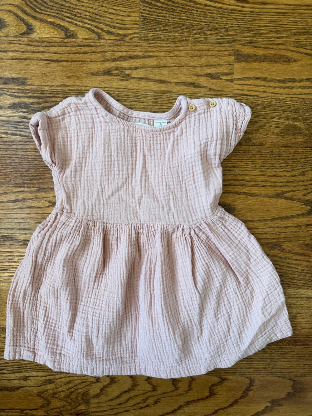 Soft Pink Girls' Cotton Gauze Dress